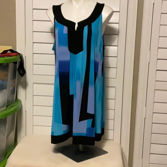 Style & Co. Blue and Black Midi Dress - Picture 1 of 7
